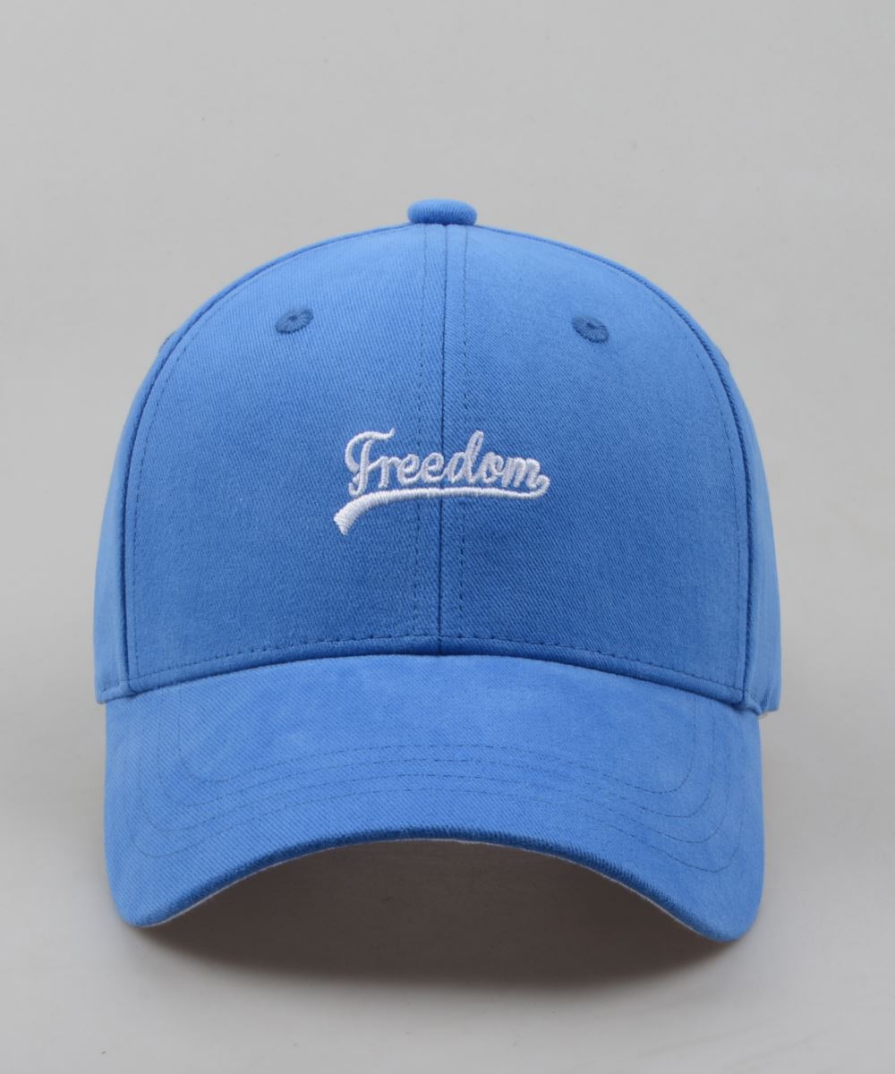 优质平面绣花棒球帽蓝色样帽帽子定做